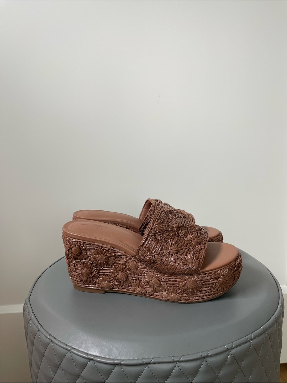 Universal thread Woven Platform Slide Sandals in Brown size 7